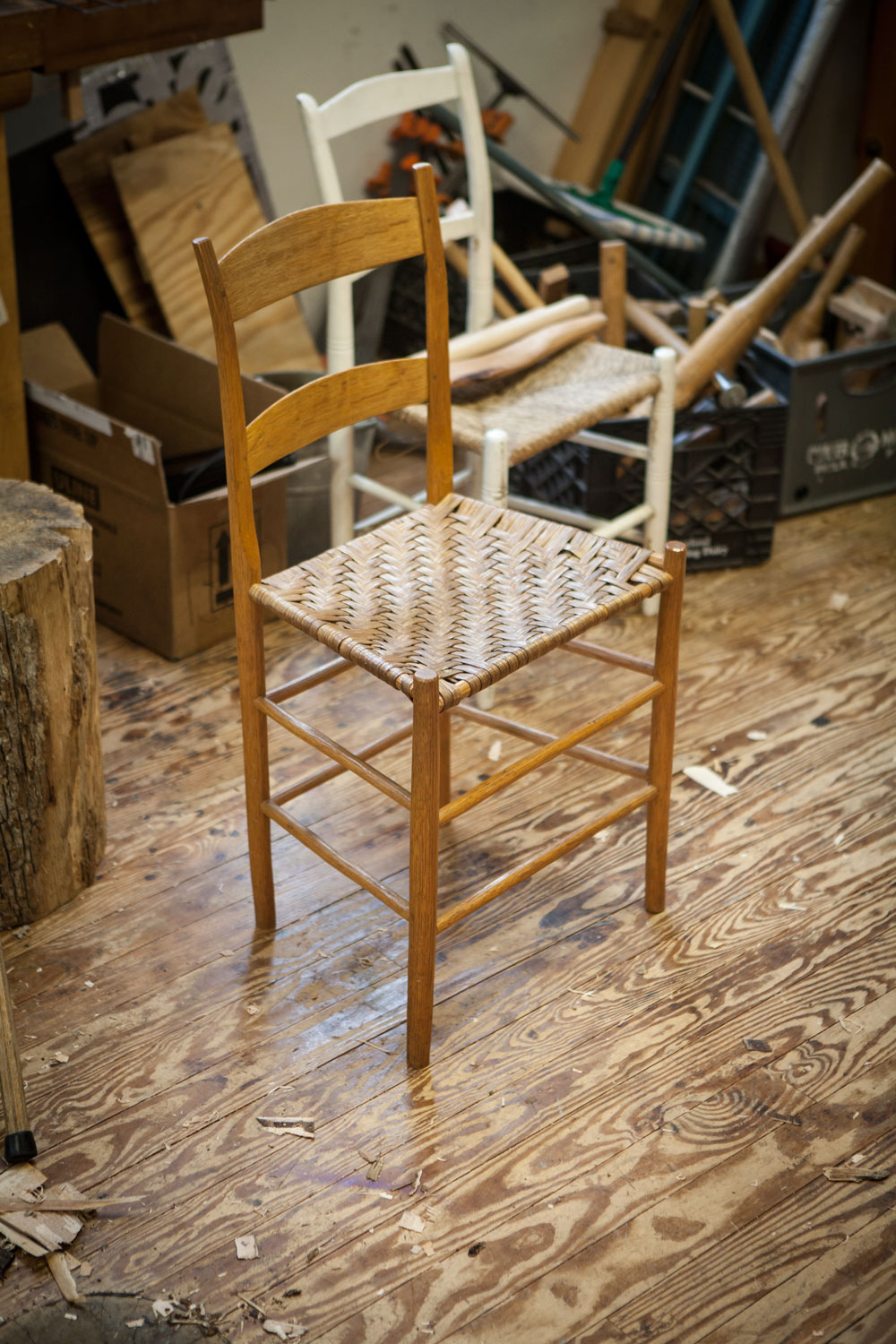 A chair made by Jennie Alexander, author of "Make a Chair from a Tree."