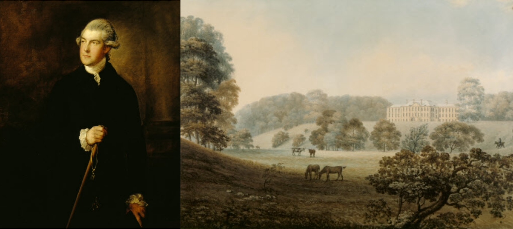 Phillip Yorke I by Gainsborough and the west fro view of Erddig
