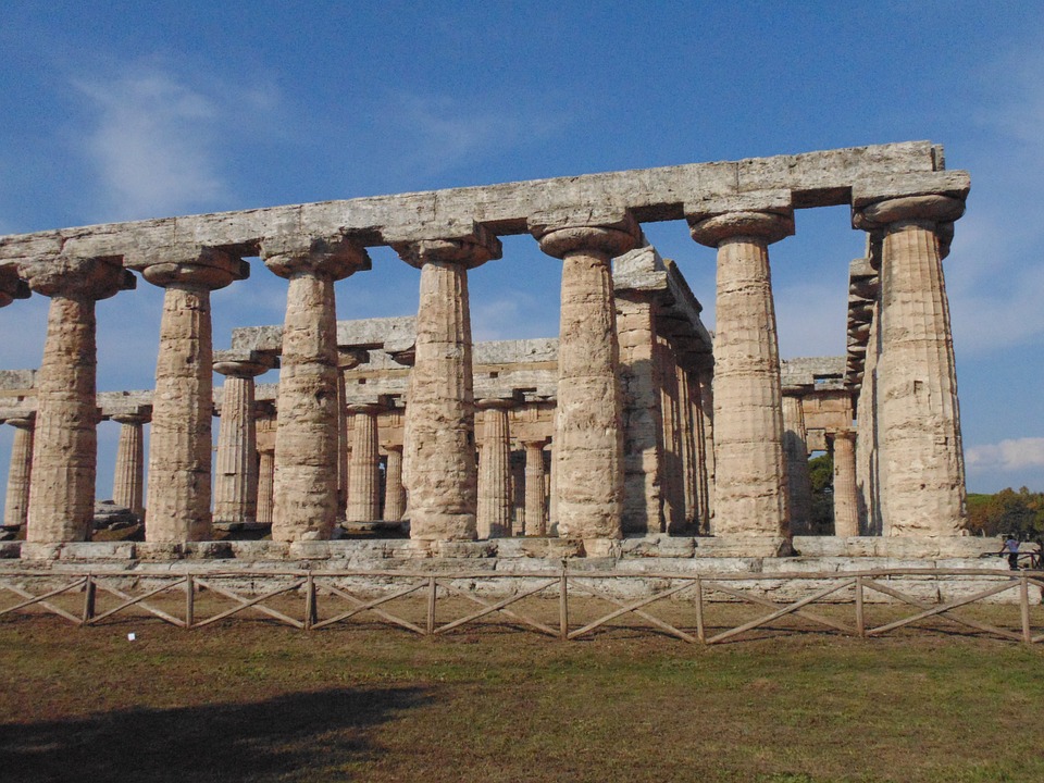 Antiquity Greek Temples Columns Paestum