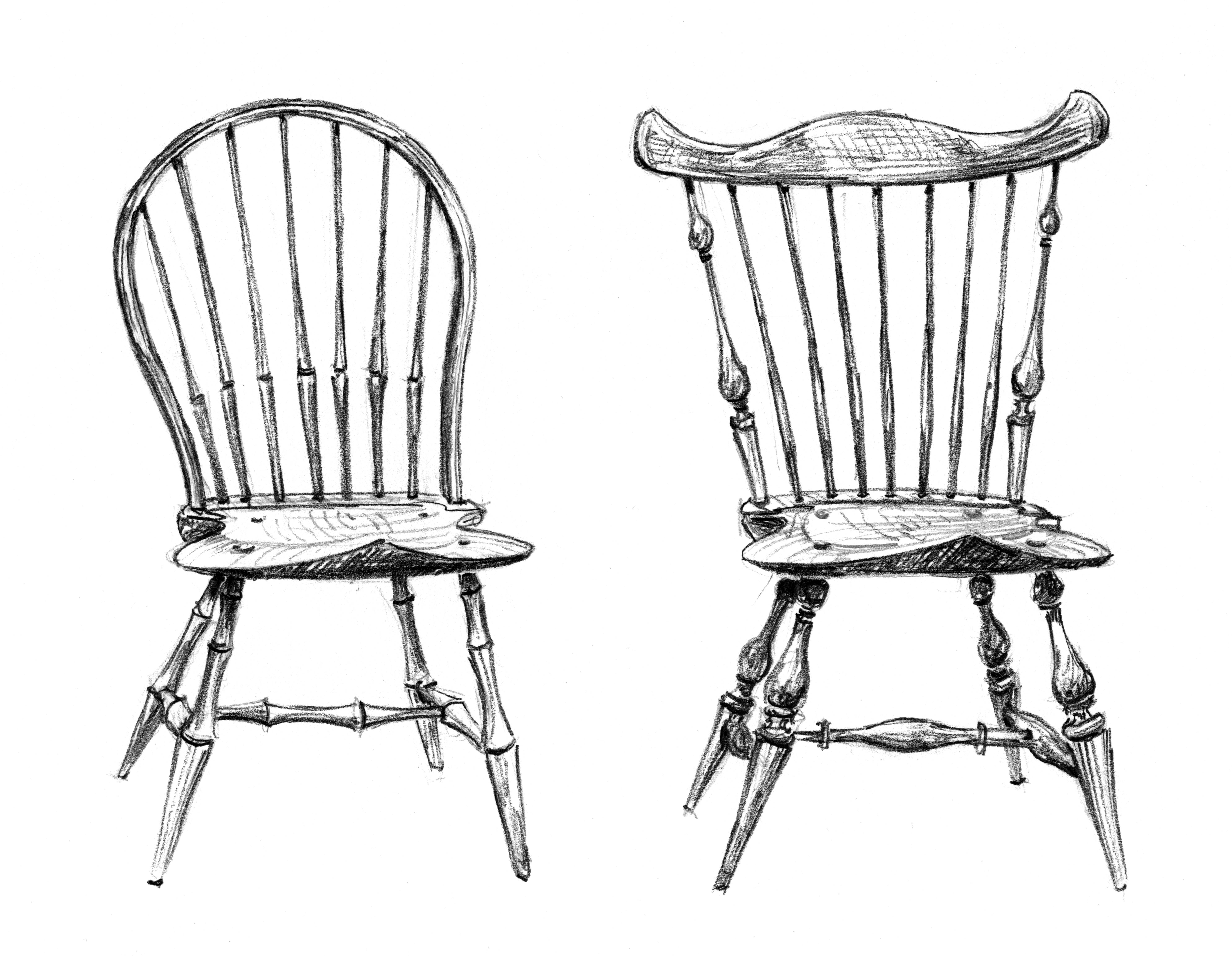 Виндзорский стул чертеж