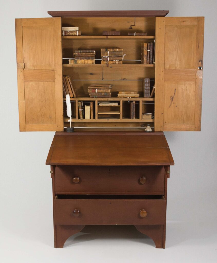 Jonathan Fisher desk and bookcase, open